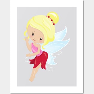 Cute Fairy, Forest Fairy, Magic Fairy, Blonde Hair Posters and Art